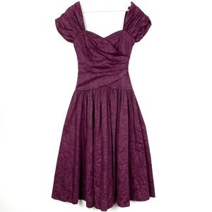 Vintage Handmade Maroon Full Dress